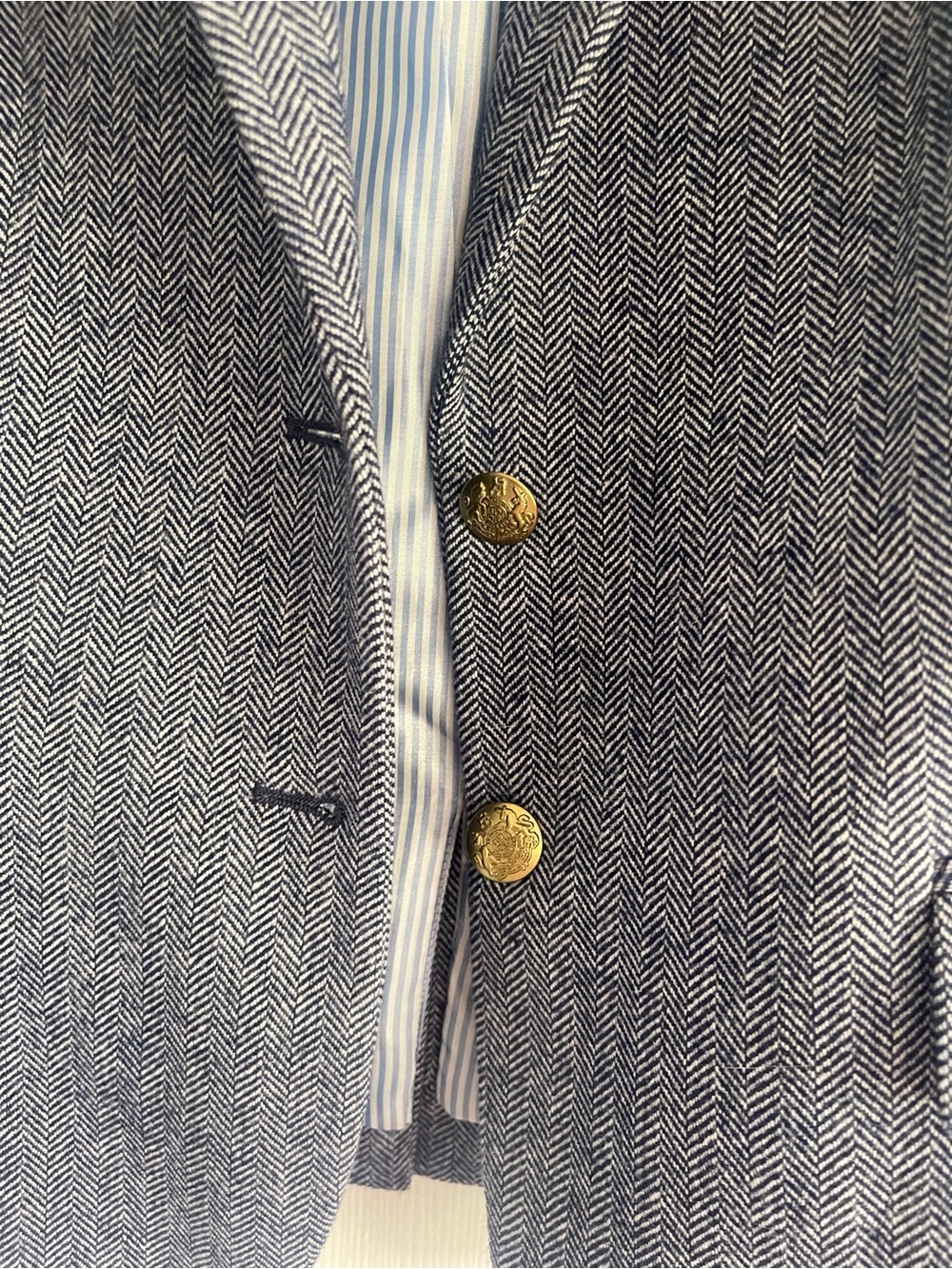 J. Crew Navy and White Herringbone Blazer - Picture 3 of 4